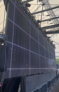 Loreley Bühne, im September 2025, Backwall Video-Screen aus Infiled M16, zirka 14,80m *7,70m, für Martin Heining